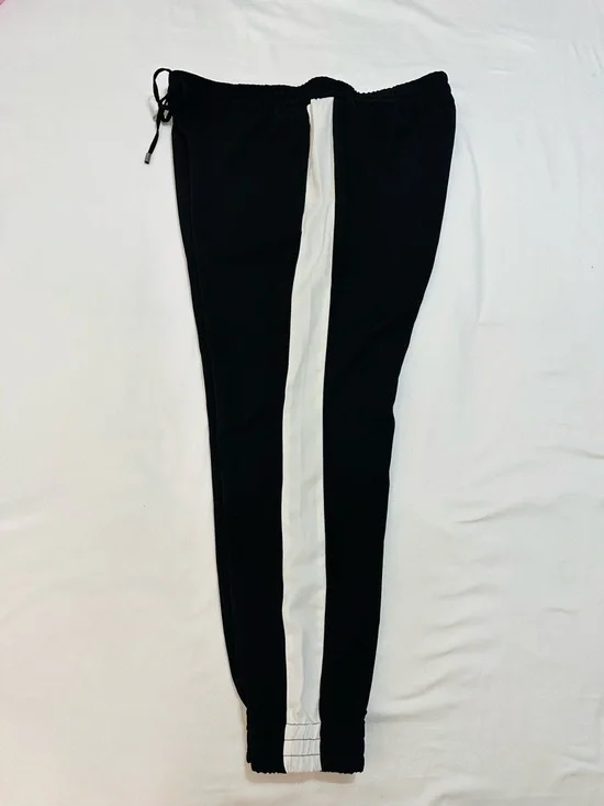 MOSSIMO BLACK TUXEDO STRIPE JOGGER PANTS ATHLEISURE COMFORTABLE LUXURY LARGE - Picture 13 of 14